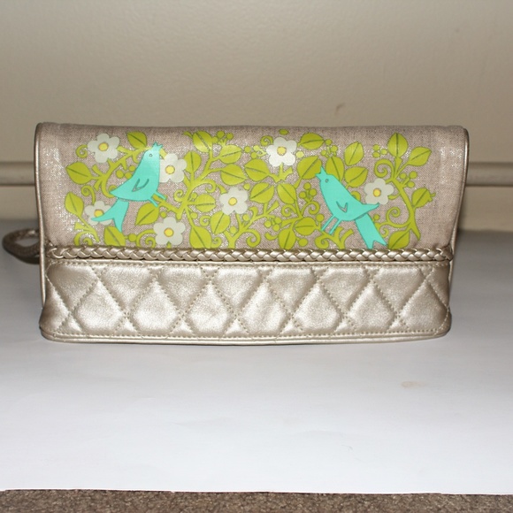 NWOT Vera Bradley Fold Over Wristlet/Clutch Gold - Picture 6 of 6